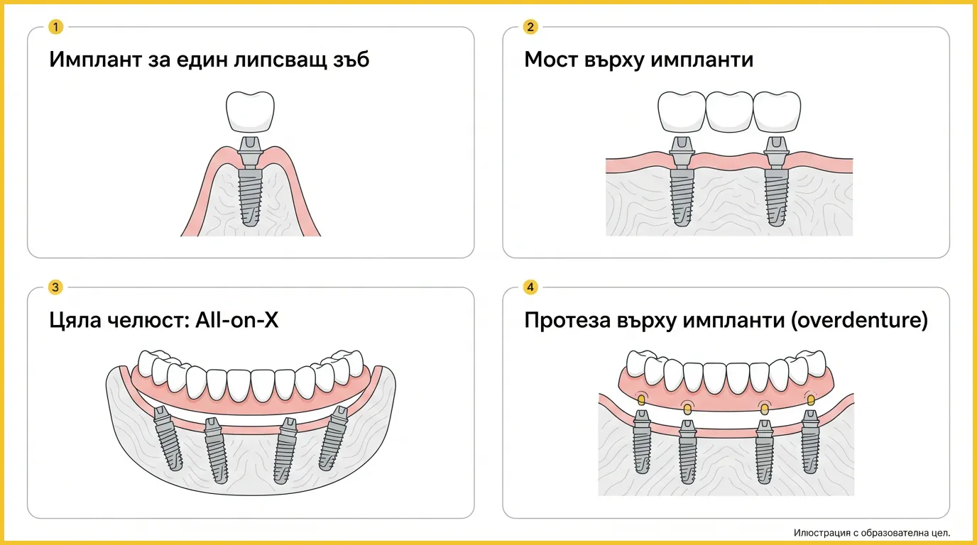Различни решения при поставяне на зъбни импланти.
